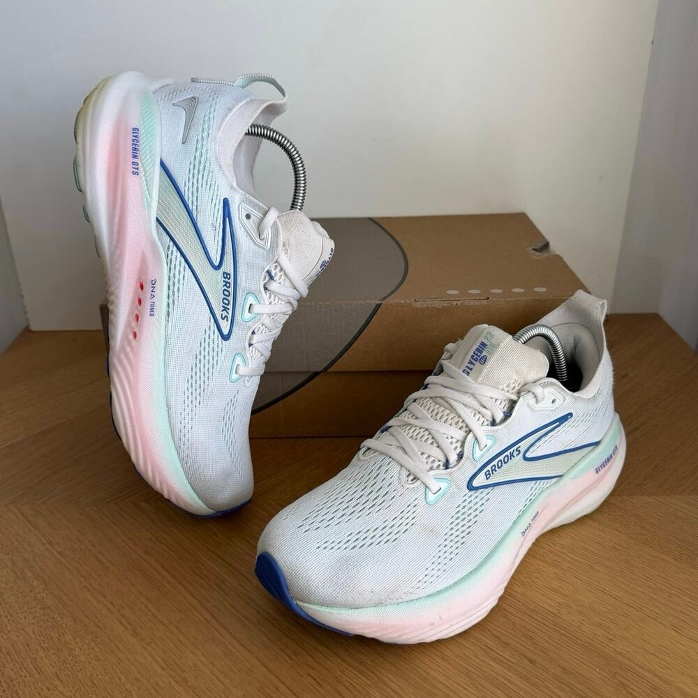 Brooks Glycerin 22 GTS White/Amparo Blue Women Running Sneakers- SZ 8.5